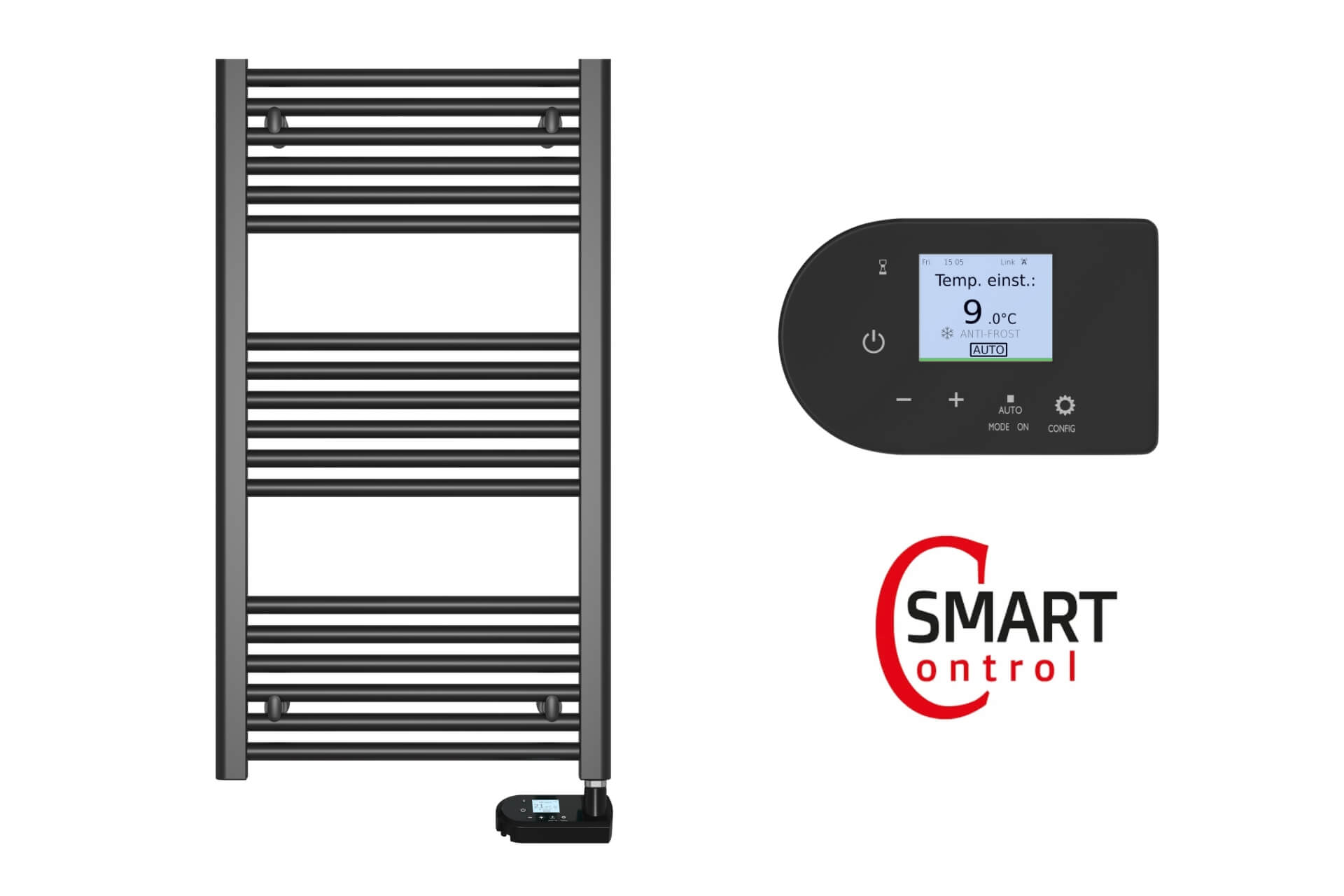 eVARMO Handtuchtrockner Hatro smart schwarz